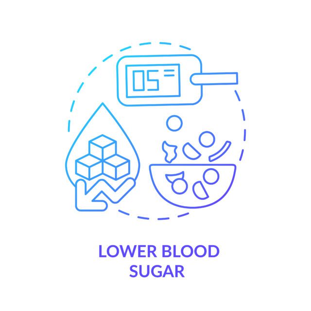 Lower blood sugar blue gradient concept icon